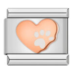 Rose Gold Heart with Cat Paw