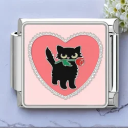 Sleepy Rose Cat Charm