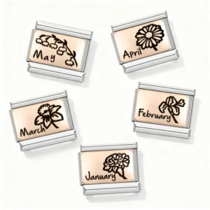 Month Charm with Flower