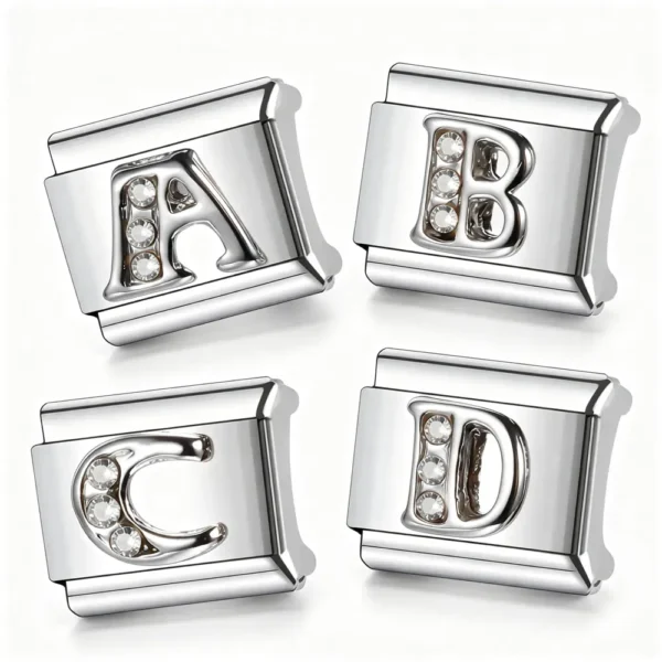 Letters in Sliver with Stones