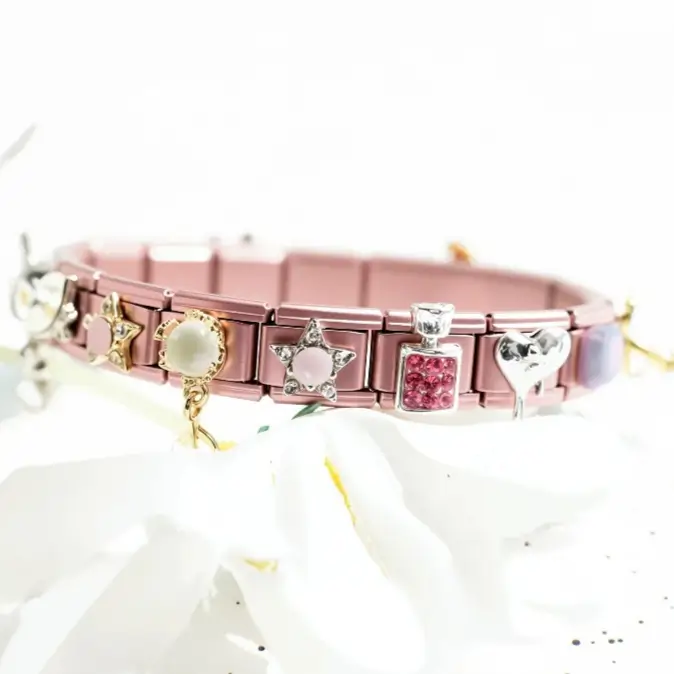 18 Pcs Rose Gold Charm Bracelet Set - DIY Beads & Gifts