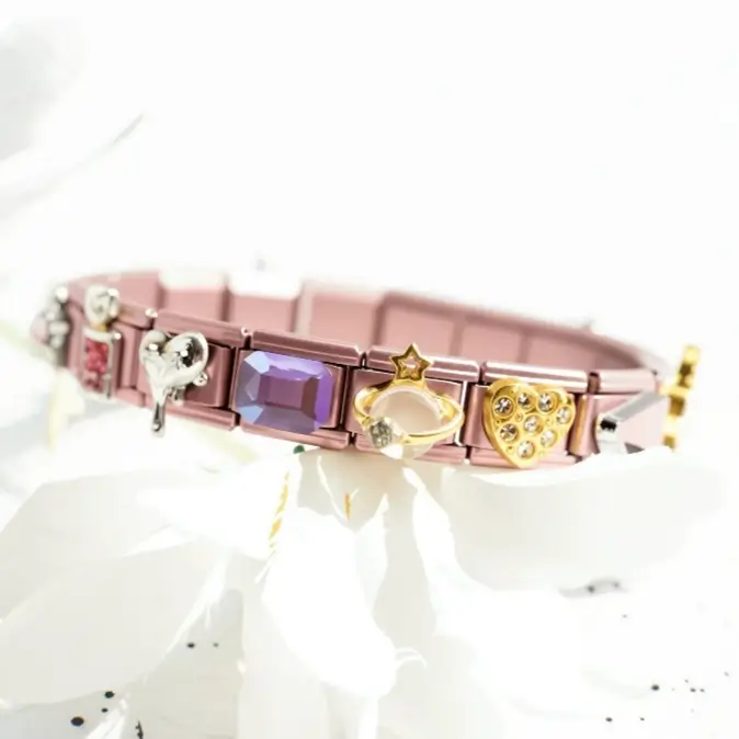 18 Pcs Rose Gold Charm Bracelet Set - DIY Beads & Gifts