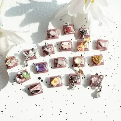 18 Pcs Rose Gold Charm Bracelet Set - DIY Beads & Gifts