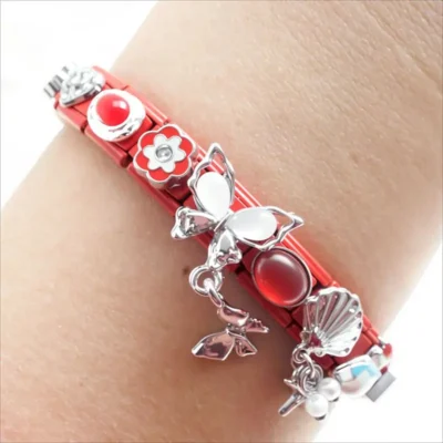 18 pcs Red mix charm bracelet kit