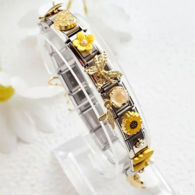 18 PCS Yellow Bow Cute Charms Bracelet Kit