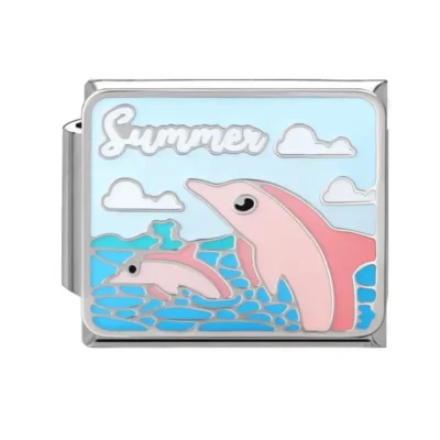 lovincharm-015 Cool Pink Dolphin Pool