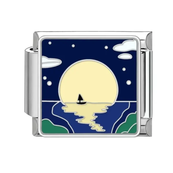 Giant Moon Sailboat Night
