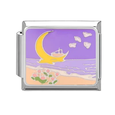 lovincharm-084 Purple Moon Boat Beach