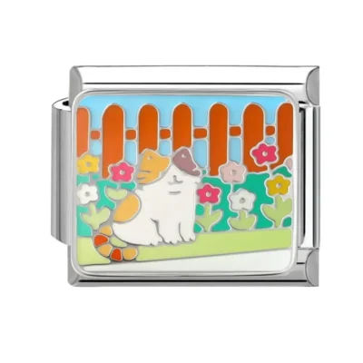 lovincharm-119 Cat With Flower Basket