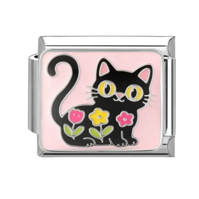 lovincharm-124 Black Cat Floral Wreath