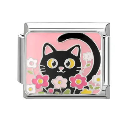 lovincharm-125 Black Cat Flower Collar