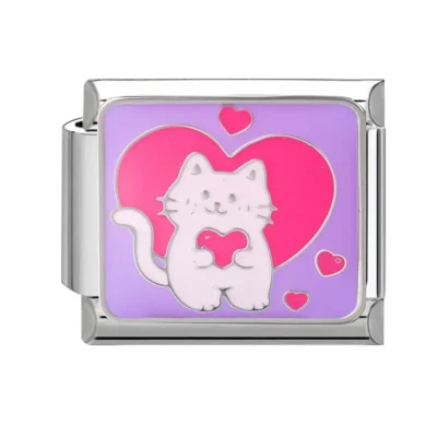 lovincharm-133 Black Cat Heart Frame