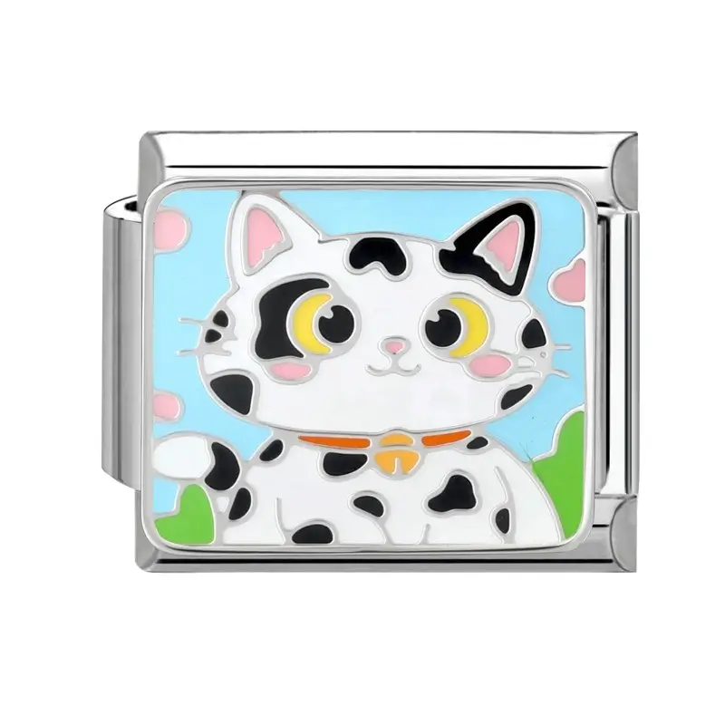 lovincharm-171 White Black Spot Cat