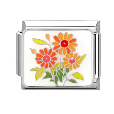 lovincharm-201 Orange Daisy White Background