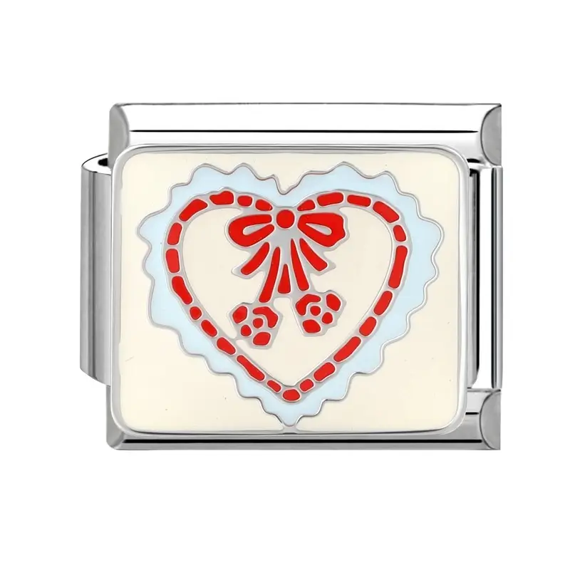 lovincharm-202 Red Bow Heart Design
