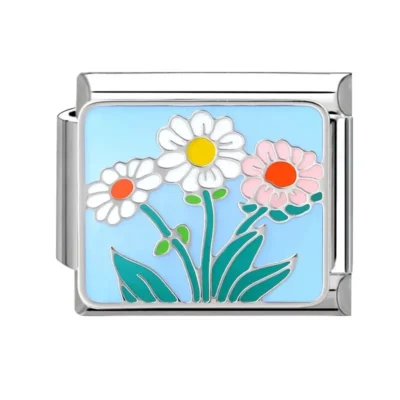 lovincharm-208 Three Colorful Daisy Flowers