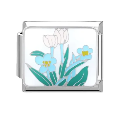 lovincharm-214 Blue White Wildflowers Art