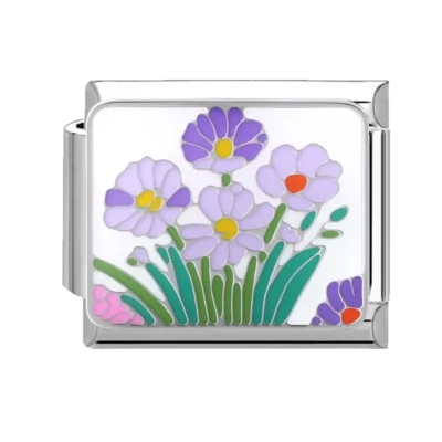 lovincharm-215 Purple Daisy White Background