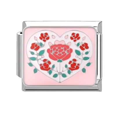 lovincharm-219 Red Rose Heart Frame