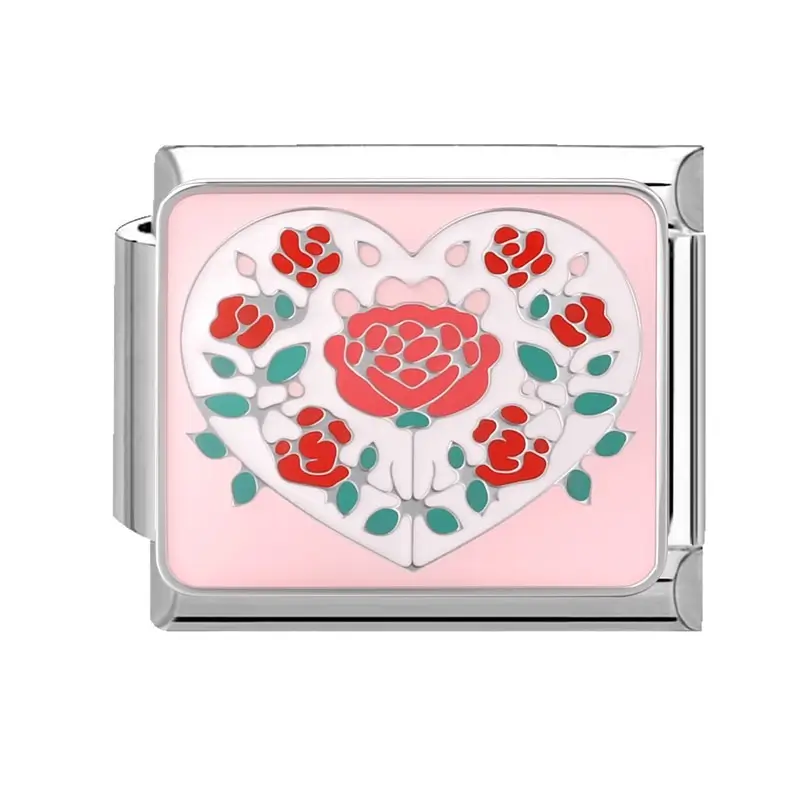 lovincharm-219 Red Rose Heart Frame