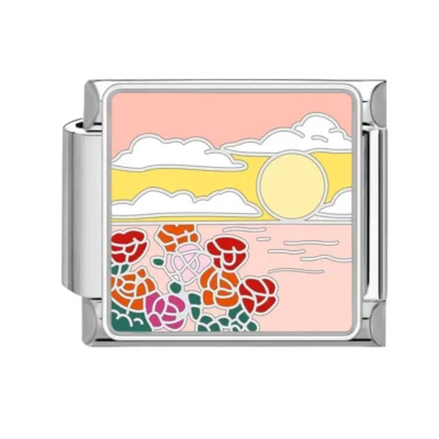 lovincharm-258 Colorful Sunset Flower Art