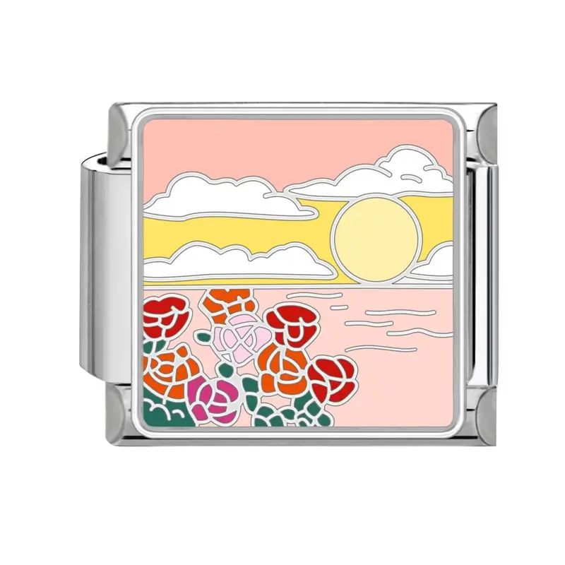 lovincharm-258 Colorful Sunset Flower Art