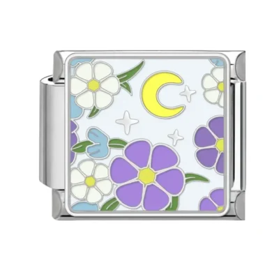 lovincharm-267 Purple Moon Floral Pattern