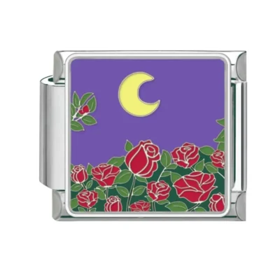 lovincharm-275 Red Roses Crescent Moon