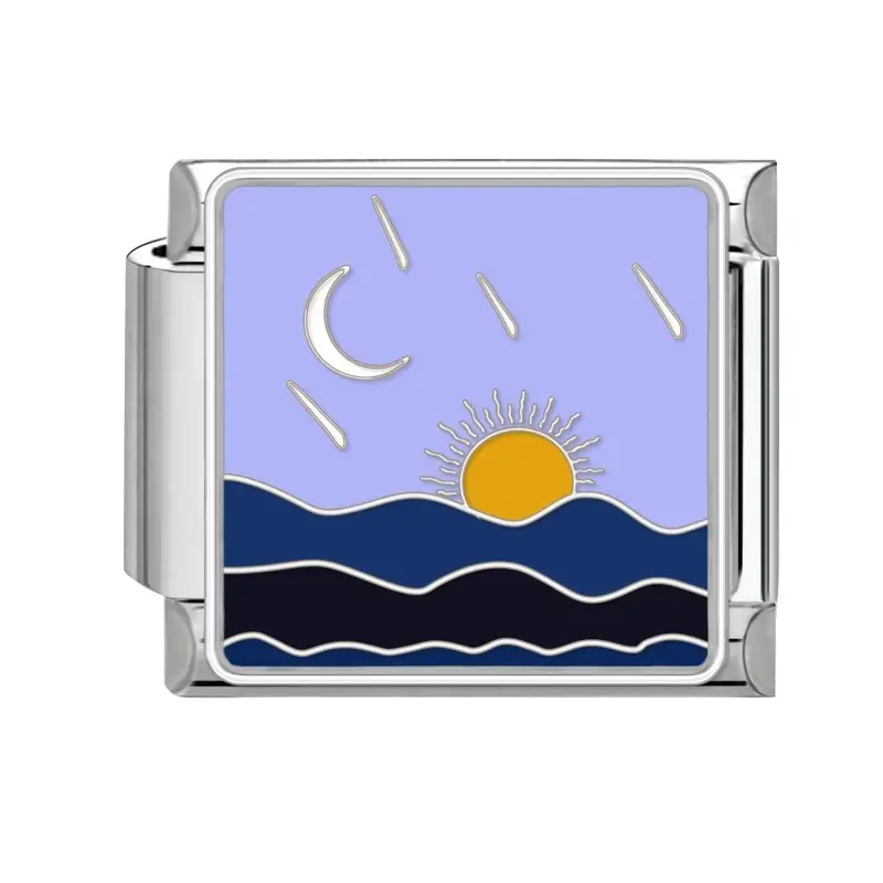 lovincharm-280 Sun Moon Ocean Waves