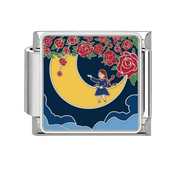 Girl Moon Roses