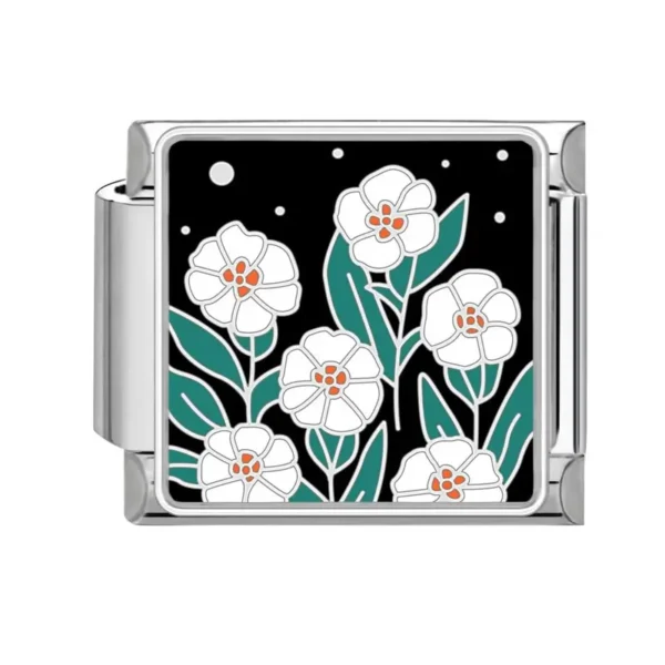 White Flowers Starry Night