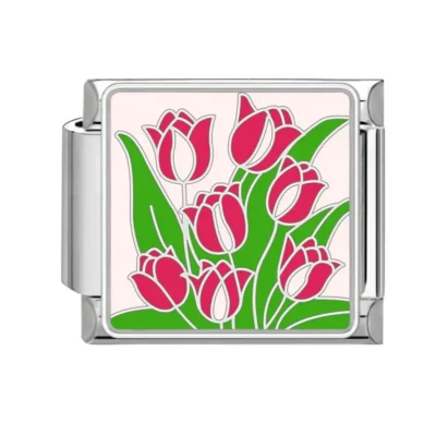 lovincharm-302 Red Tulip Flower Cluster